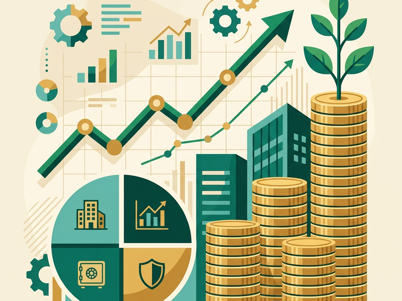 Illustration of investment growth, savings and planning